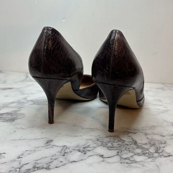 J. Crew Crackle Leather D'Orsay Pumps Heels 10.5 - Picture 4 of 6